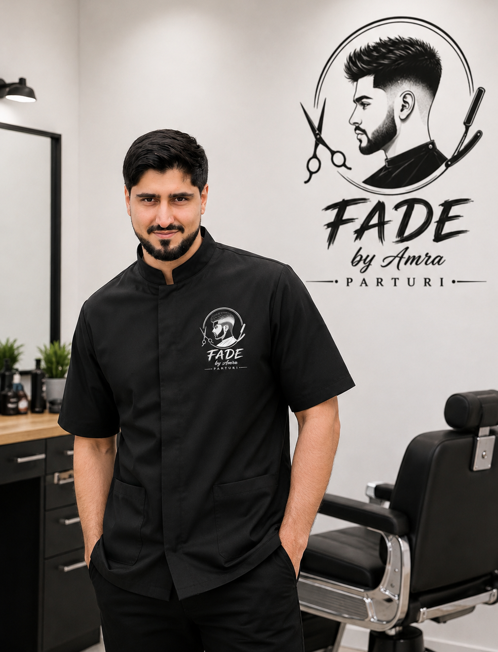Barber working